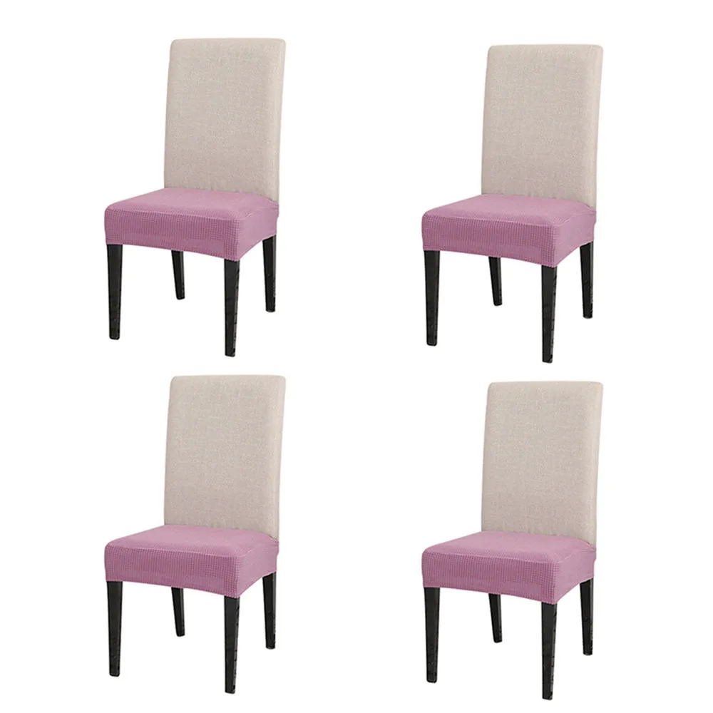 4pcs Light purple 6 шт/4 шт/1 шт растягивающийся стул ширина стула чехлы на автомобильные сиденья Чехол Чехлы для подушек кресла для столовой - Цвет: 4pcs Light purple