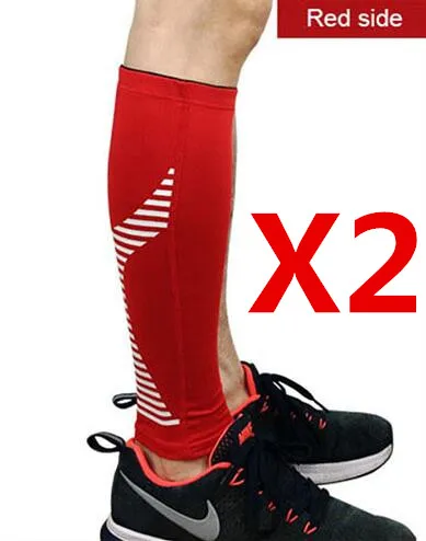 1 pair Red Поддержка ног компрессионный баскетбольный футбольный защитный щиток голени футбольные рукава для голени Молодежный Танец Бег Велоспорт протектор для ног гетры - Цвет: 1 pair Red
