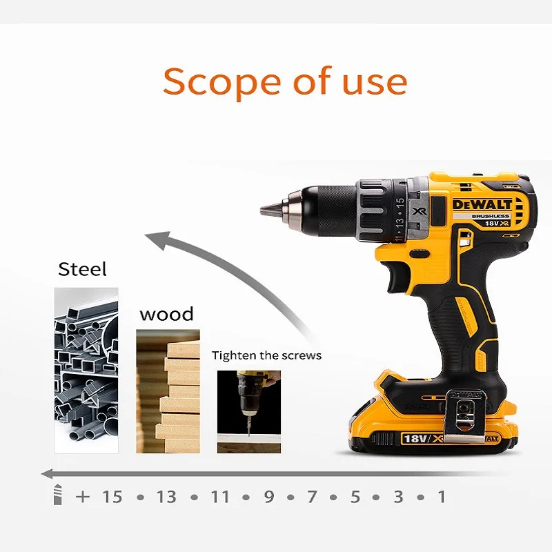 Dewalt DCD791/777 бесщеточный литиевая электродрель 18V электрическая отвертка Перезаряжаемые