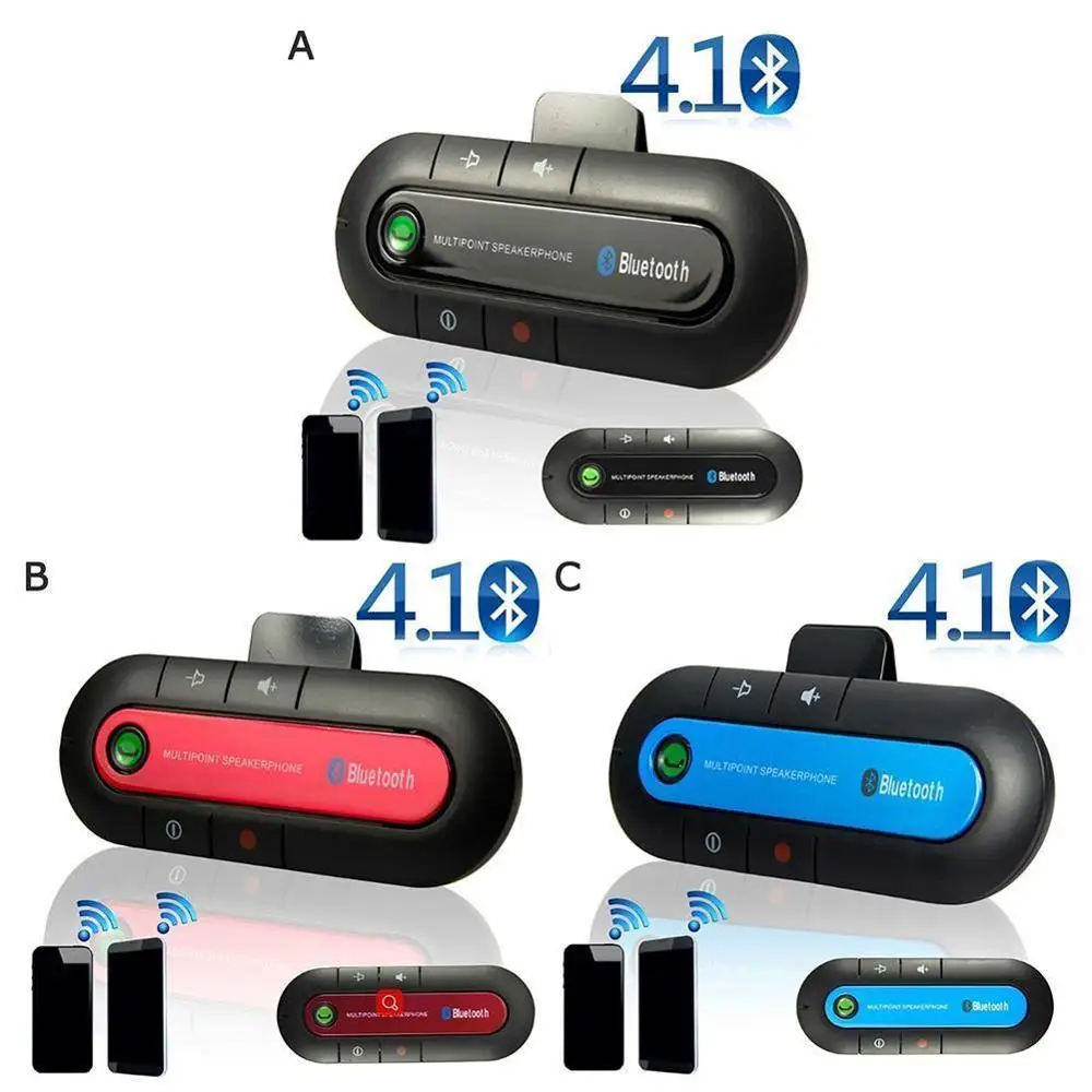 Перезаряжаемый Автомобильный Bluetooth беспроводной динамик телефон Тонкий Магнитный Громкая связь автомобильный комплект музыкальный плеер козырек зажим с автомобильным зарядным устройством