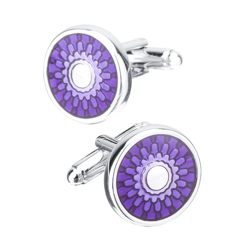 Мужские Запонки роскошные изысканные фиолетовые эмалевые запонки французские