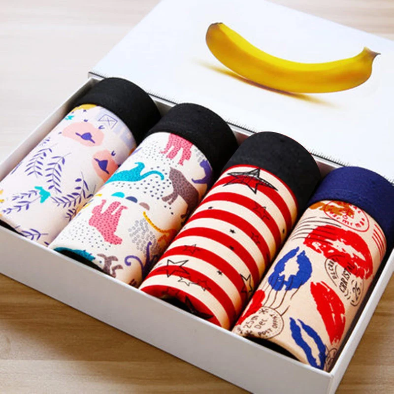 Мужские трусы боксеры с модным принтом мужские из модала футляры нижнее белье