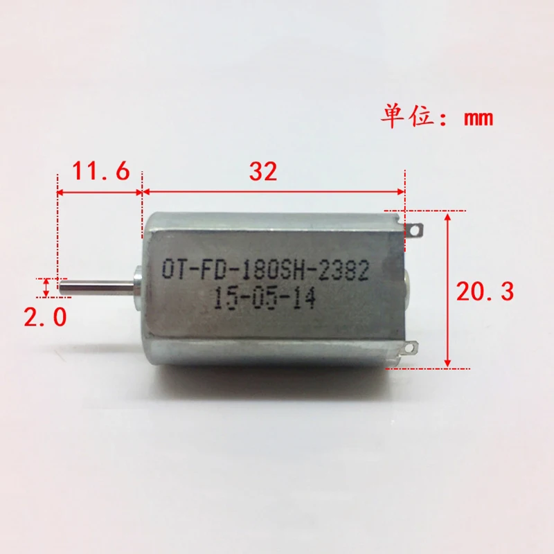 DC 3,7 V 4,2 V 5V 6V 12100RPM высокоскоростная Угольная щетка мини FD-180SH мотор 2 мм вал DIY хобби игрушка модель