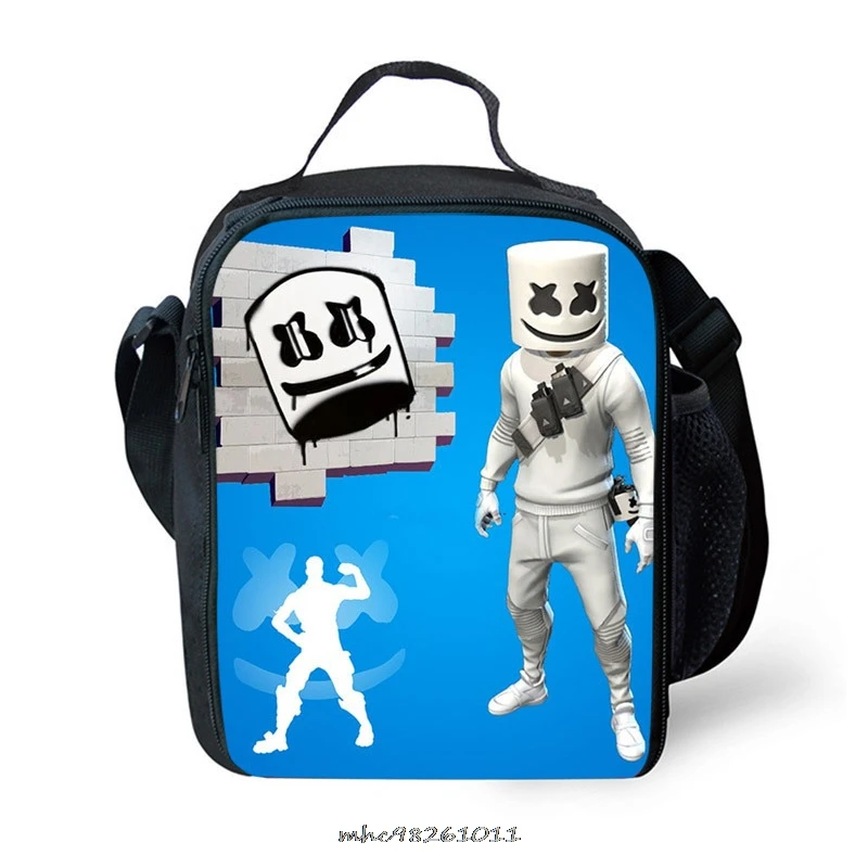 Marshmello печати Портативный Изолированные Обед Сумки для учащихся мальчиков детей