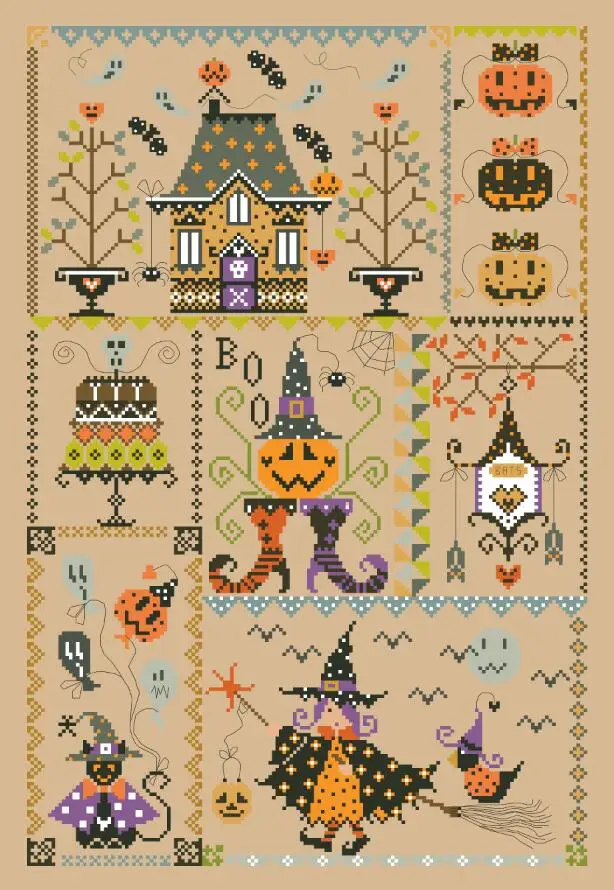 Набор для вышивки крестиком девочек на Хэллоуин простой мультяшный дизайн