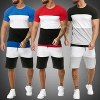 mens sets mens 2 piece outfit jogger set stripe print sweatsuits casual shorts set summer fashion clothing male short tracksuit