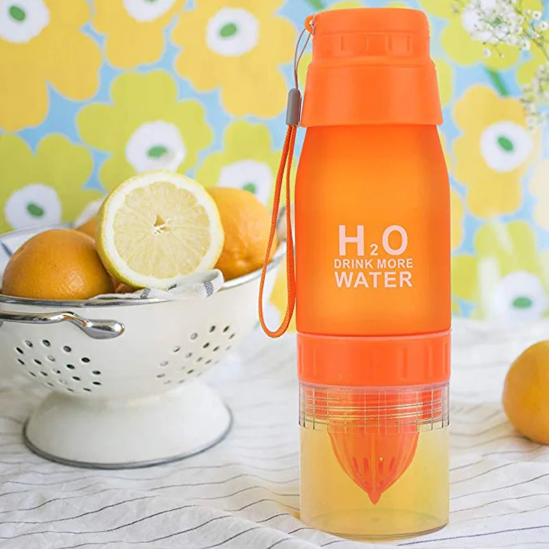 Borraccia Fruit Infuser Water Bottle 650ml Gourde En Plastique Sport Garrafa Cute Gym Enfant Bpa Free Cup |