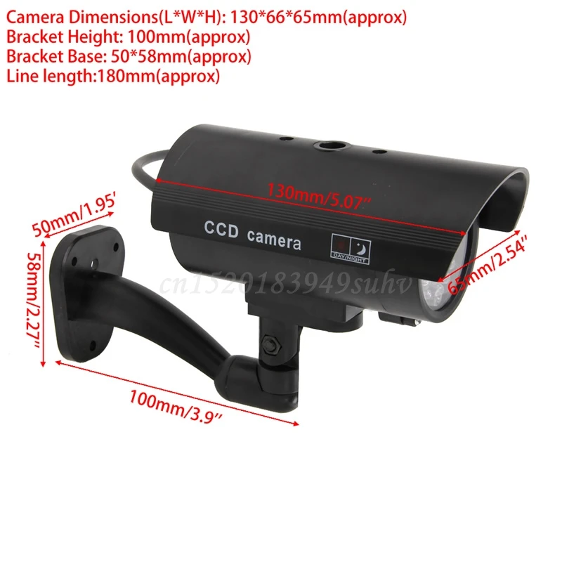 

Outdoor Indoor Fake Surveillance Security Dummy Camera Night CCTV With LED Light