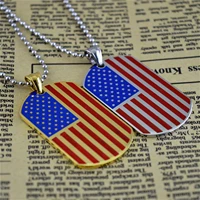 american flag jewelry stainless steel metal us symbol pendant necklace for men women boys girls kids multi color military chain