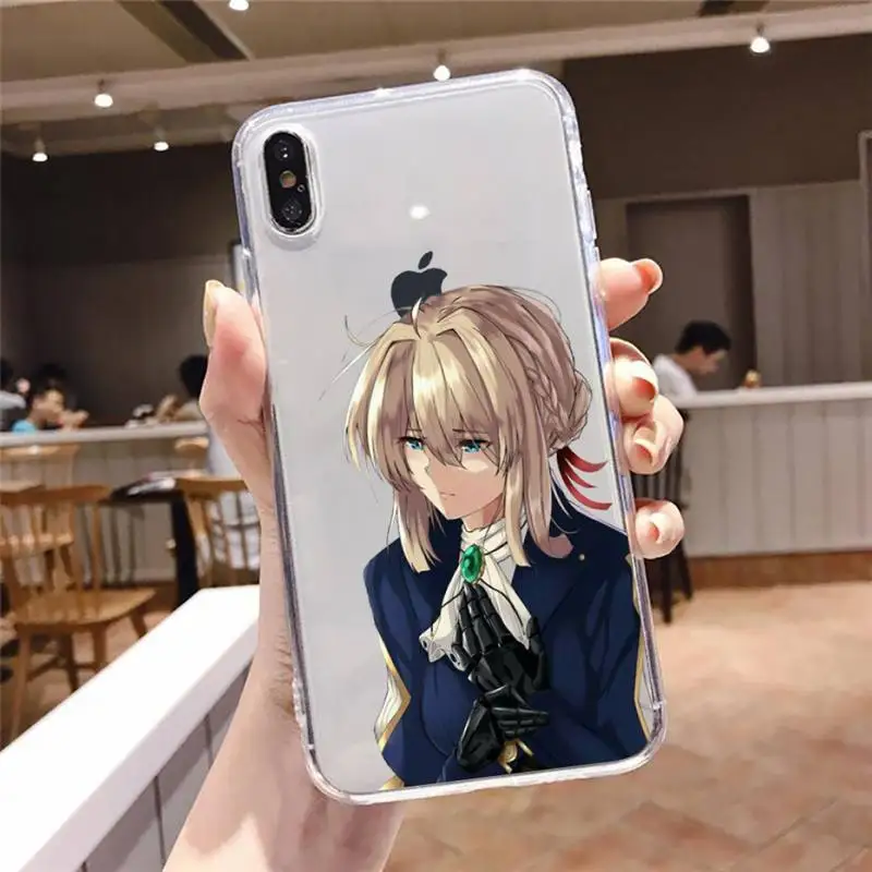 

Violet Evergarden Anti-fall luxury Phone Case cover Transparent for iPhone 6 7 8 11 12 s mini pro X XS XR MAX Plus