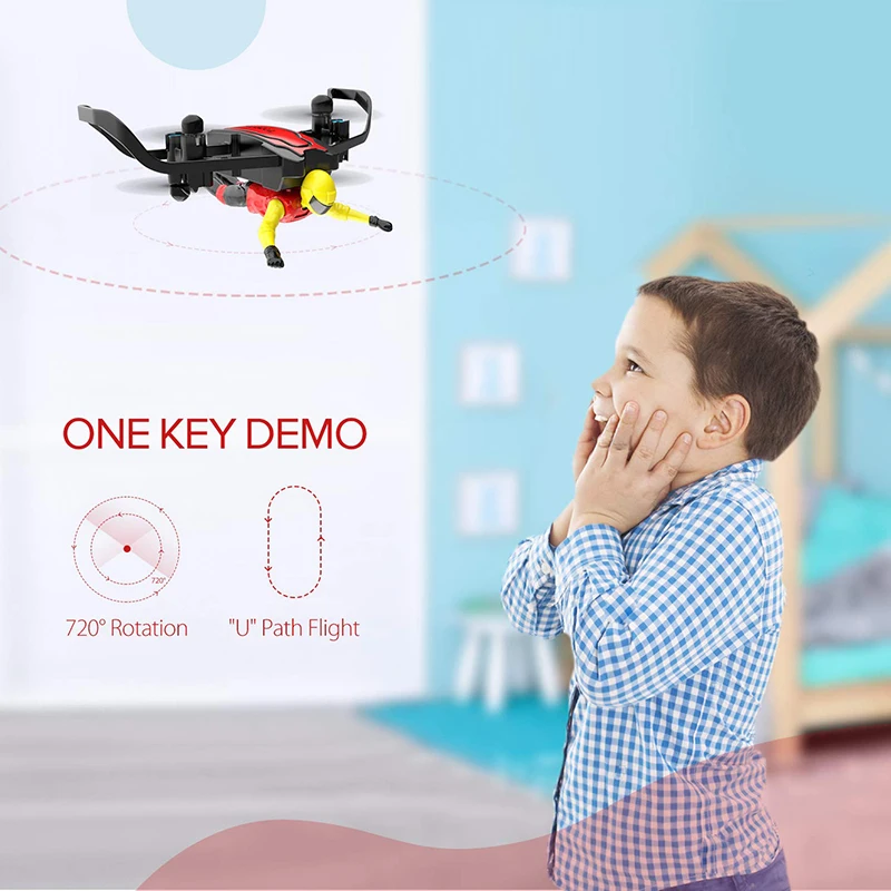 Mini Drone U48-B RC Stunt Doll with Paraglider Flight Helicopter drone Aircraft For Kids Present Gift Flying Toys | Игрушки и хобби