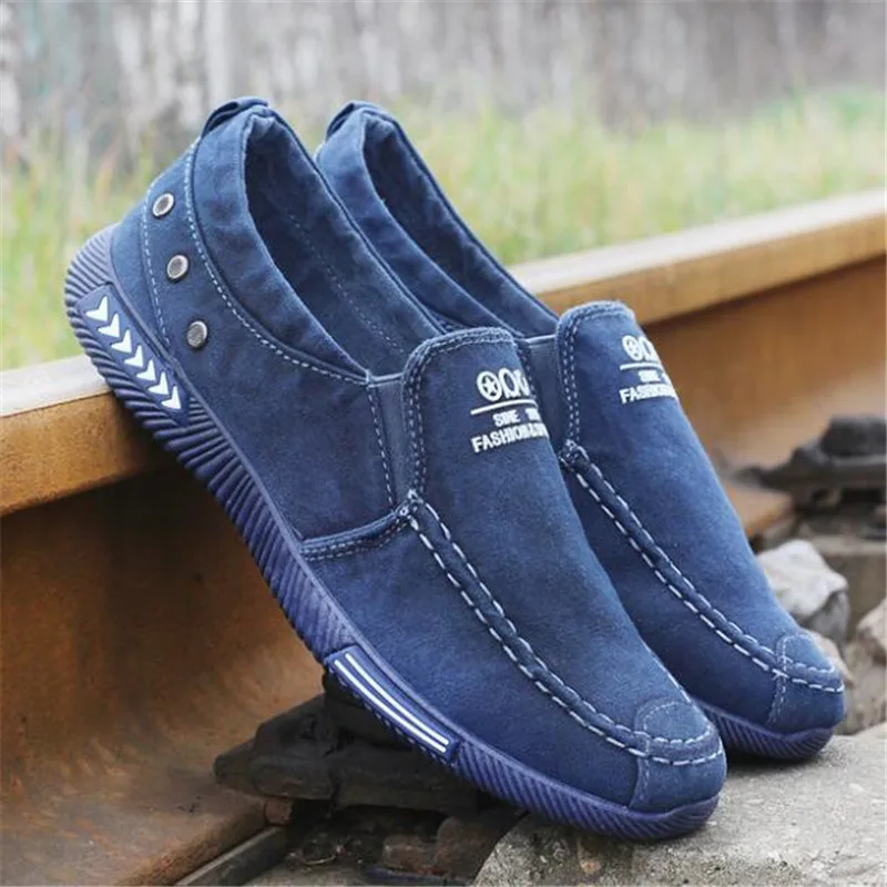 

New high quality spring and summer new men's canvas shoes one pedal breathable lazy shoes men's low to help casual shoes 38-45