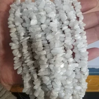 high quality 5 8mm natural white moonstone chip gravel diy gems loose beads strand 16 jewelry making free shipping w417