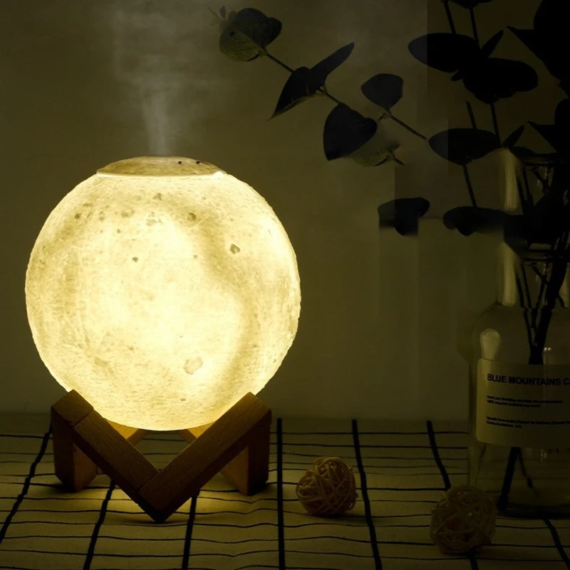 

Ultrasonic 880Ml Air USB Full Moon Lamp Night Light Cool Mist Purifier