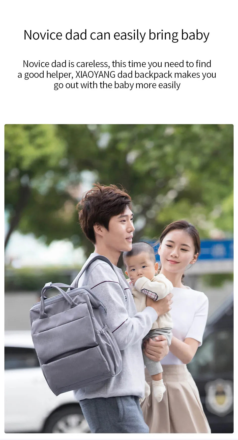 Xiaomi Youpin XiaoYang Multifunctional Daddy Mather Bag Shoulder Bag Mom Bag Fashionable Multifunctional Out Waterproof fabric