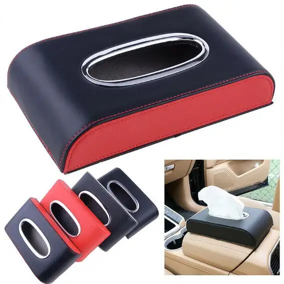 Черный красный кожаный чехол для салфеток бумажный салфеток|Коробки салфеток| |