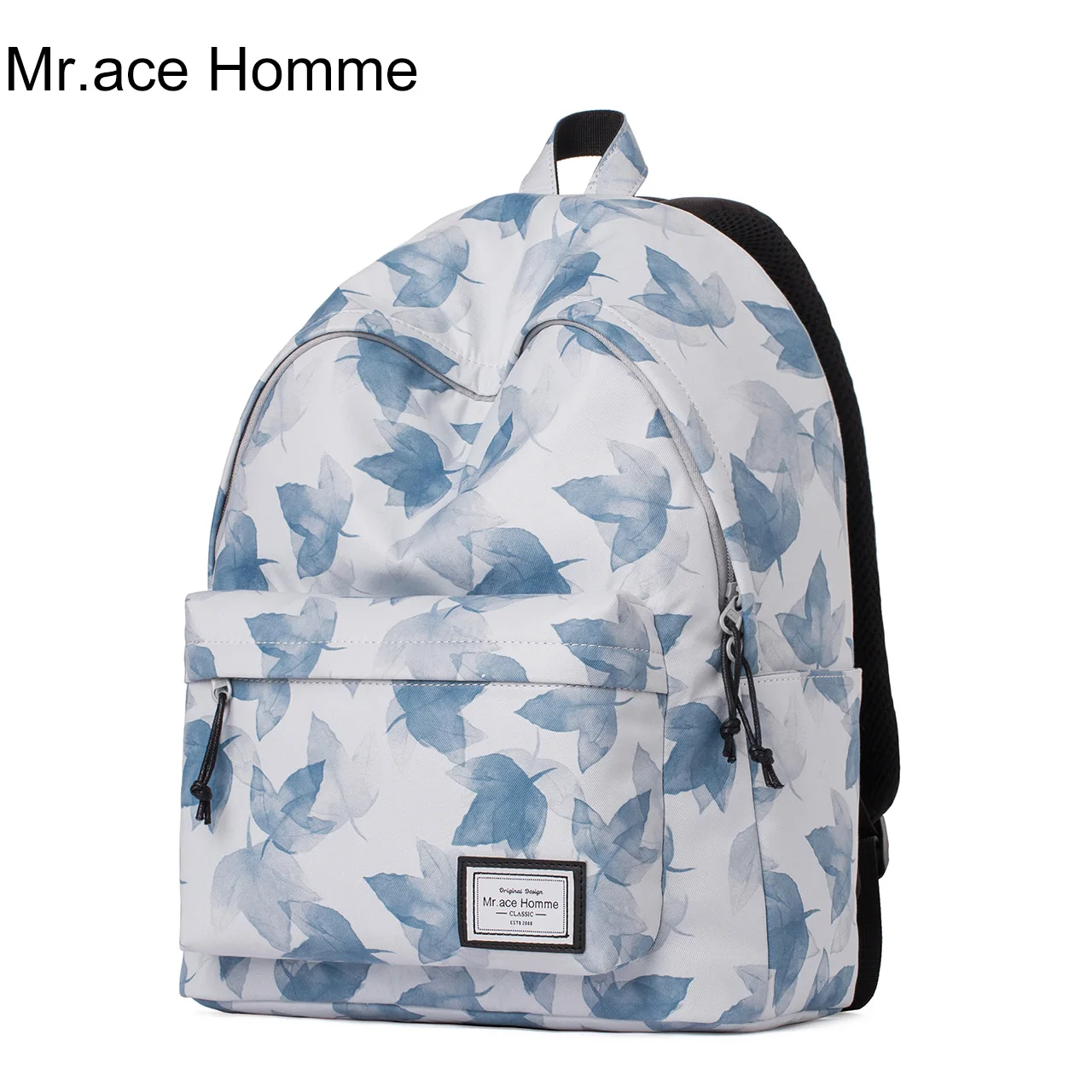 Blue Maple Leaf Printing Backpack Women School Bags For Girl Waterproof Travel Backpack 14 Inch Laptop College Bags Men