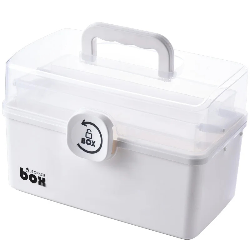 Home Large-Capacity Portable Medical First Aid Kit Folding Medicine Jewelry Multifunctional Storage Box Medicine Box