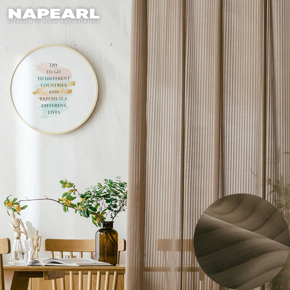 NAPEARL 1 шт. Тюль с полосатым дизайном, элегантные современные занавески для спальни, гостиной, домашнего декора, простые и универсальные.