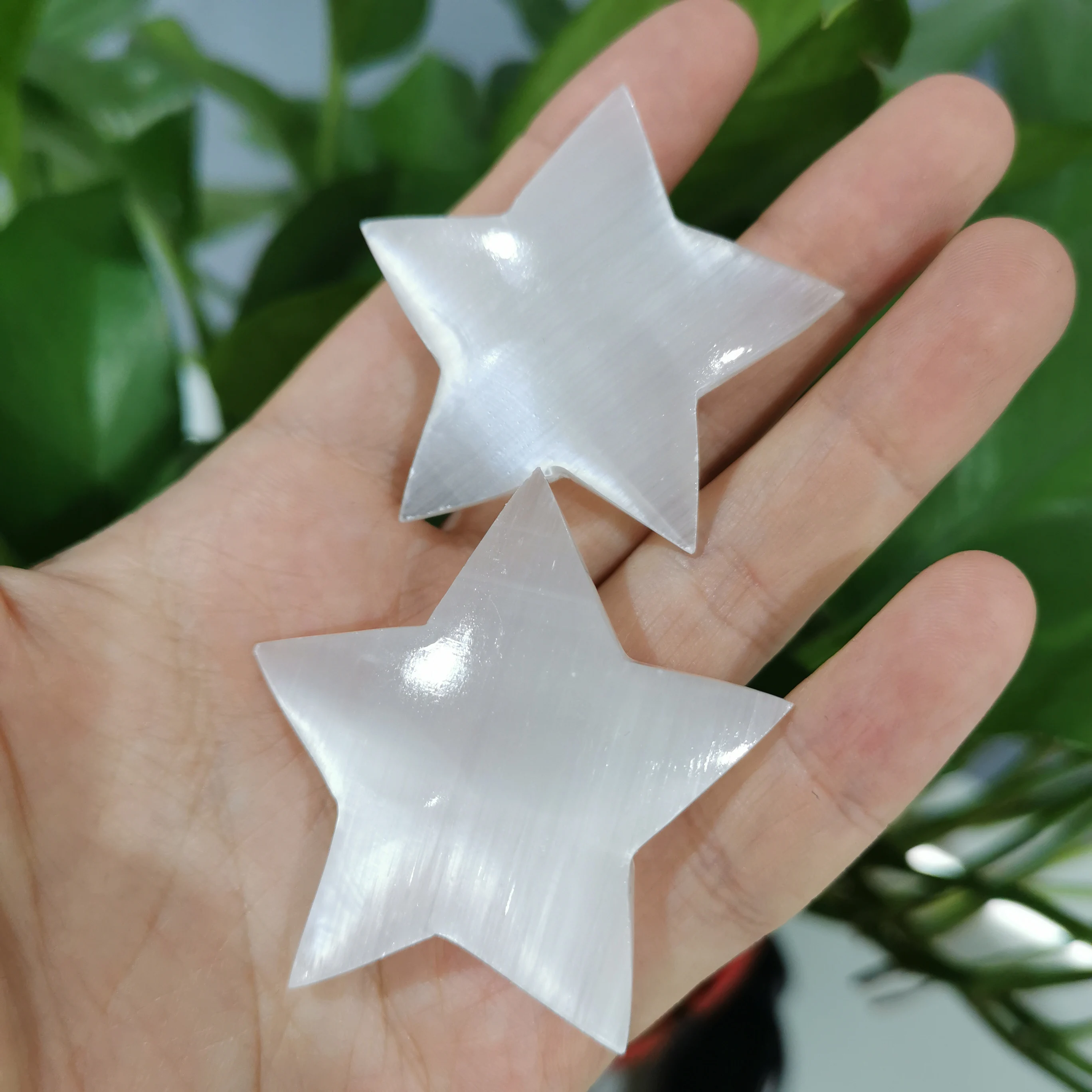Натуральные высококачественные ручные ремесла селенит пятиконечная звезда