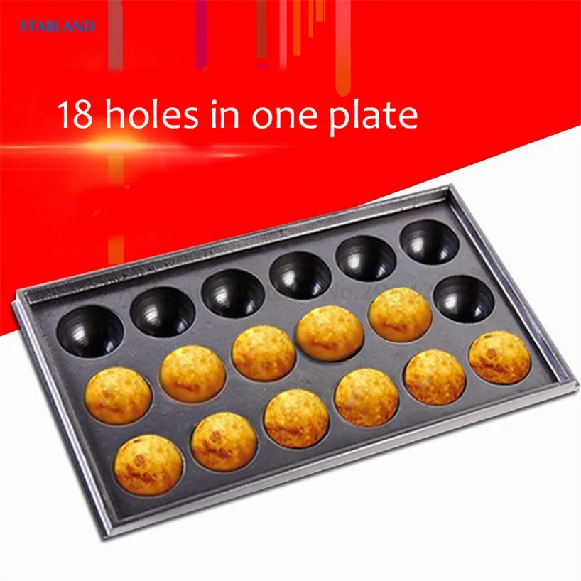 

Non-Stick Octopus-Ball Plate Home Cooking Baking Spare Part Hole Diameter 45mm With 18 Molds In One Tray