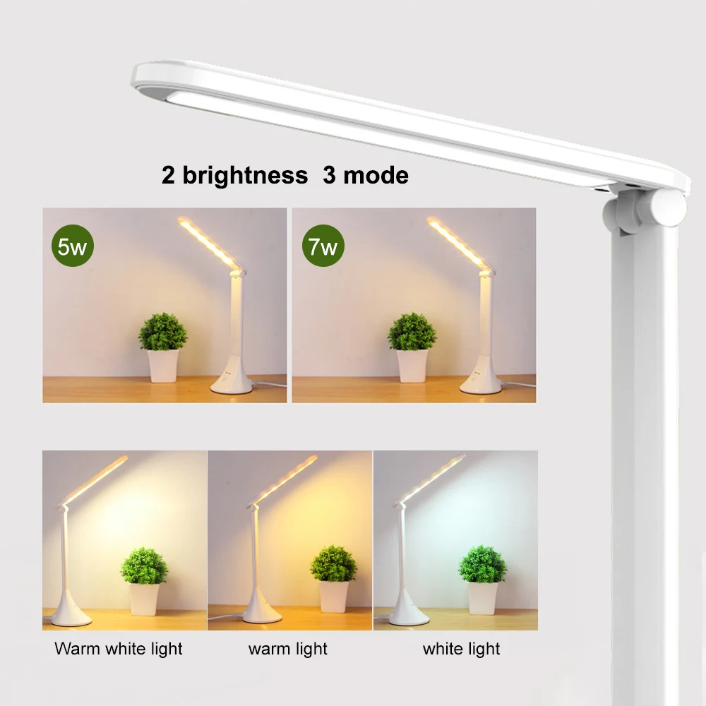 LED Adjustable Table Desk Light Touching 3 Level Dimmable USB Folding Lamp Eye | Лампы и освещение