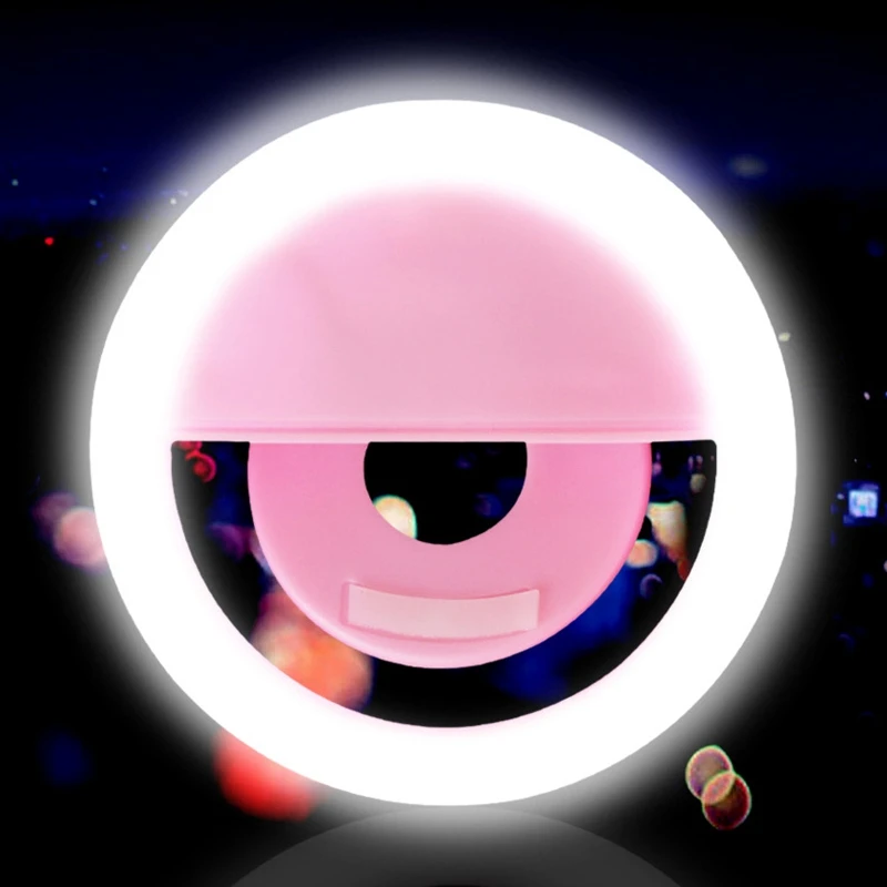 

Universal Selfie LED Ring Flash Light for Mobile Phone Rechargeable Portable Clip-on Oternal Selfie Light