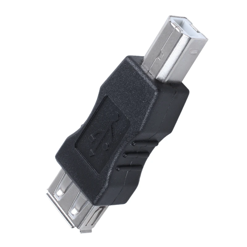 USB адаптер для принтера type A female B male Черный Серебряный тон|Кабели MP3/MP4-плееров| |