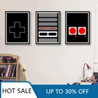 Черный игровой контроллер для видеоигр, настенное искусство, холст, живопись, плакаты, печать, мультяшная картина, женский подарок