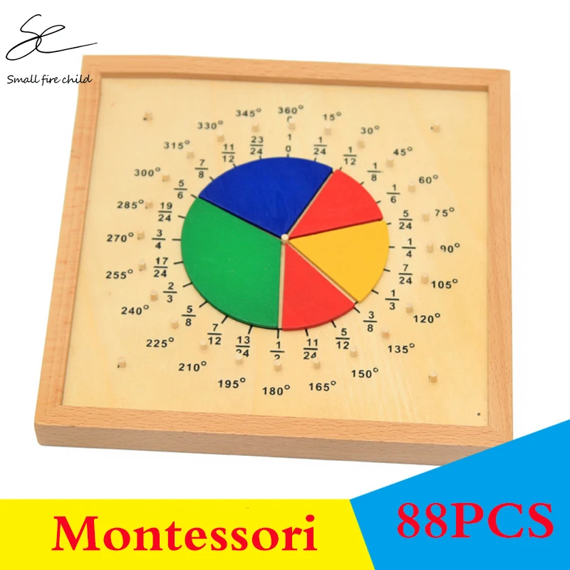 Доска по математике Монтессори деревянные игрушки для детей расчет 1/4 1/8|Юный
