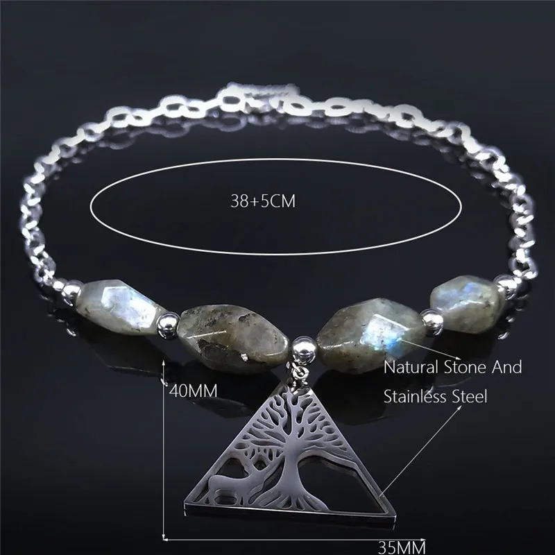 

Tree of Life Deer Stainless Steel Flash Stone Choker Necklace for Women Silver Color Chain Necklace Jewelry bijoux femme N905S04