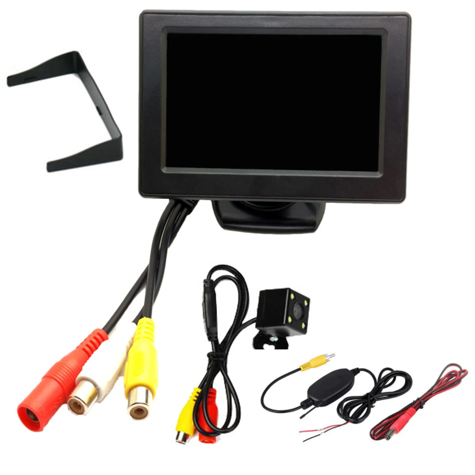 

4,3-дюймовый автомобильный монитор заднего вида, 2,4 ГГц, беспроводной приемник, двухсторонний AV-вход, цифровой TFT ЖК-монитор для парковки задн...