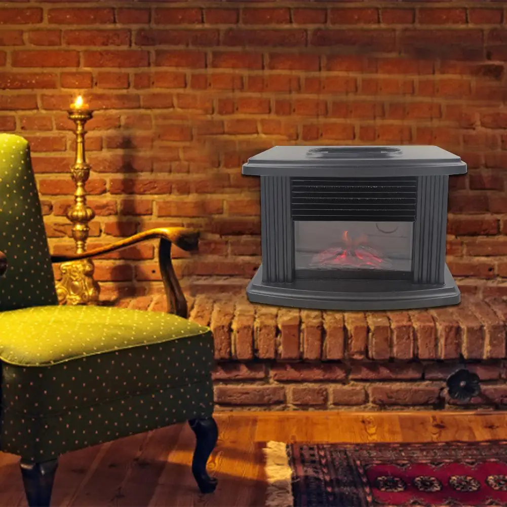 1000W Portable Electric Fireplace Stove Heater Tabletop Indoor Space Household Winter Heating Machine |
