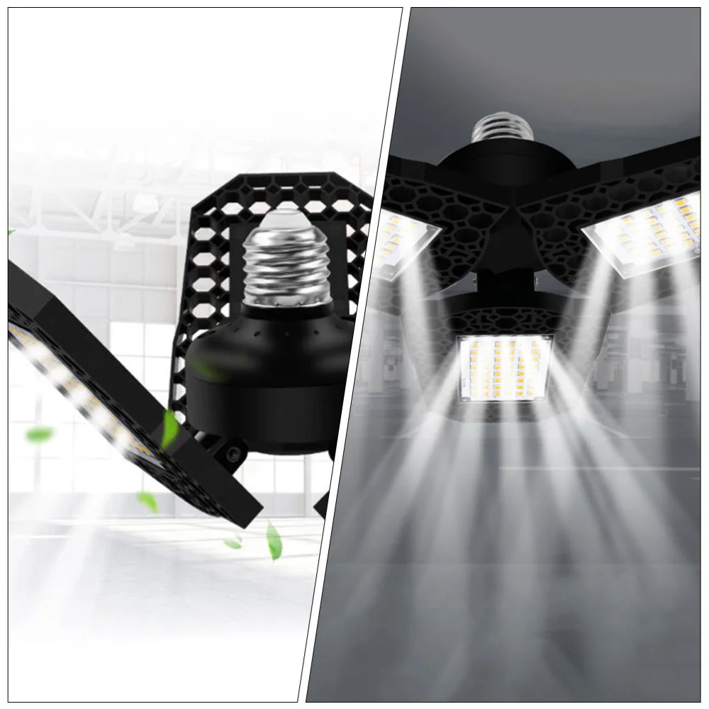 

1Pc LED Garage Ceiling Lamp Folding Garage Light Warehouse Mining Lamp (Black)