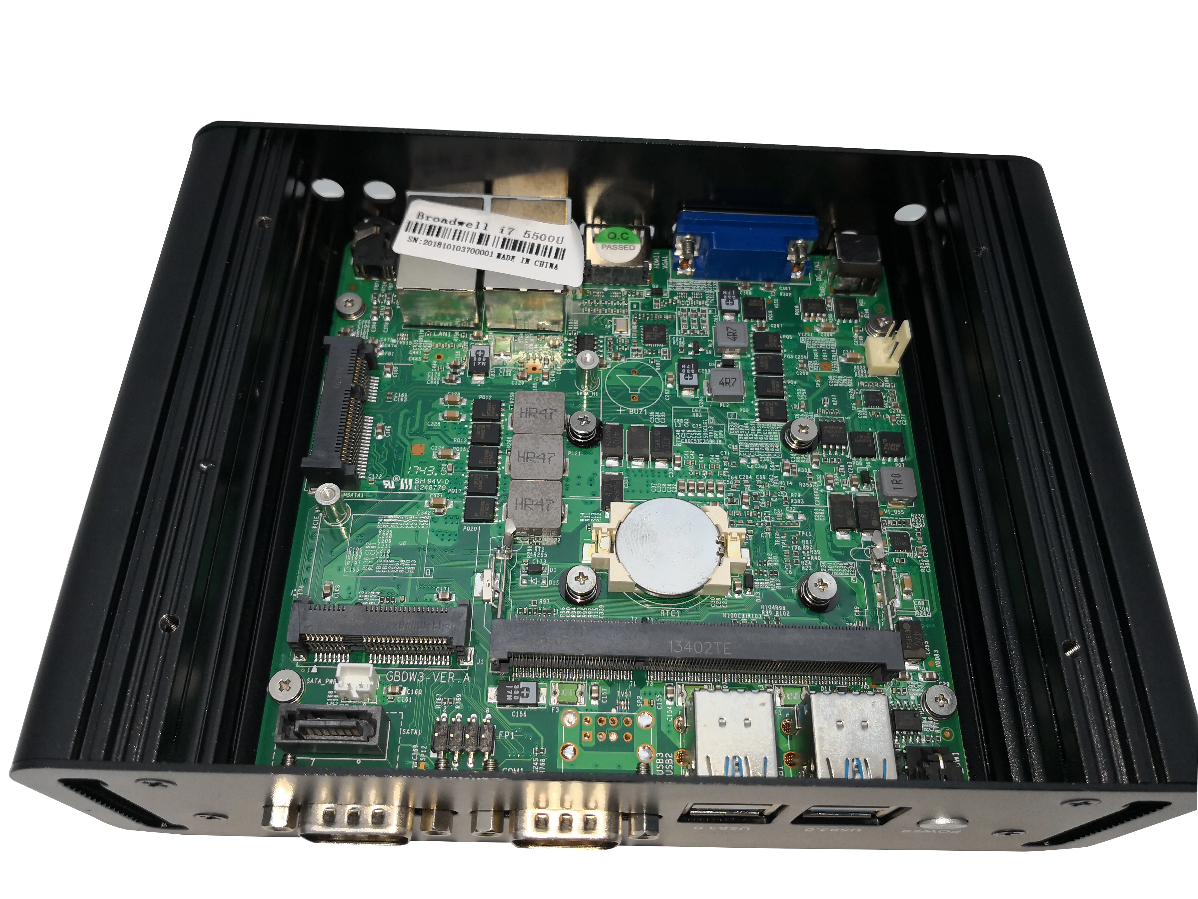 Ультратонкий безвентиляторный мини компьютер Intel Core i7 5500U i5 4200U Windows Linux Mini PC Dual Lan COM