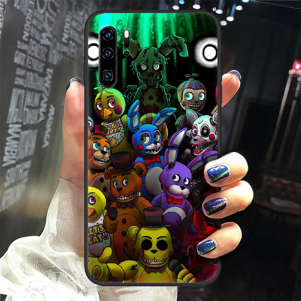 

Anime Fnaf Animatronics game Phone Case Cover Hull For Huawei P8 P9 P10 P20 P30 P40 Lite Pro Plus smart Z 2019 black funda