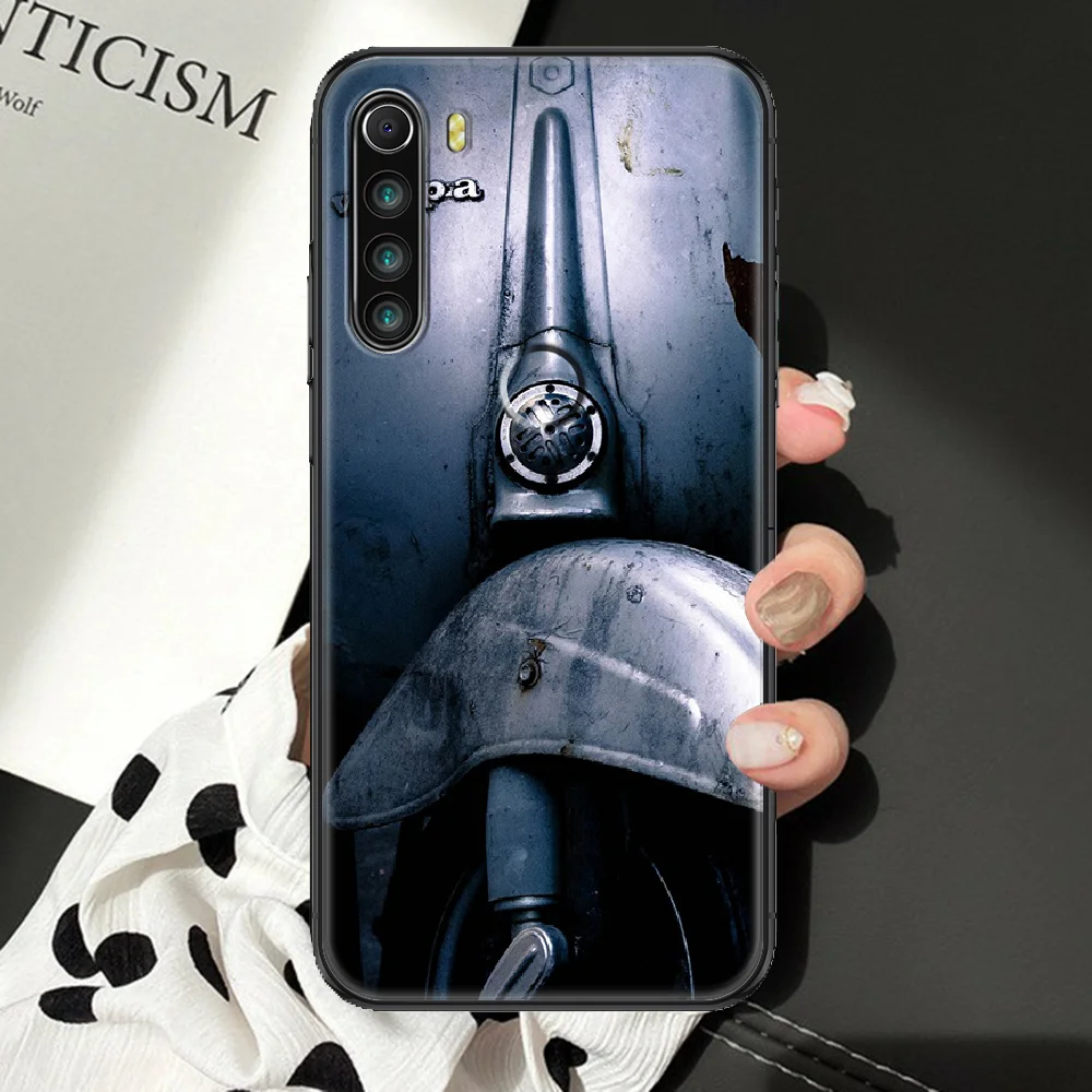 Чехол Vespa для телефона со Скутером Xiaomi Redmi Note 7 8 9 10 7A 8T 9A 9T 9S 10S Pro Черный Роскошный