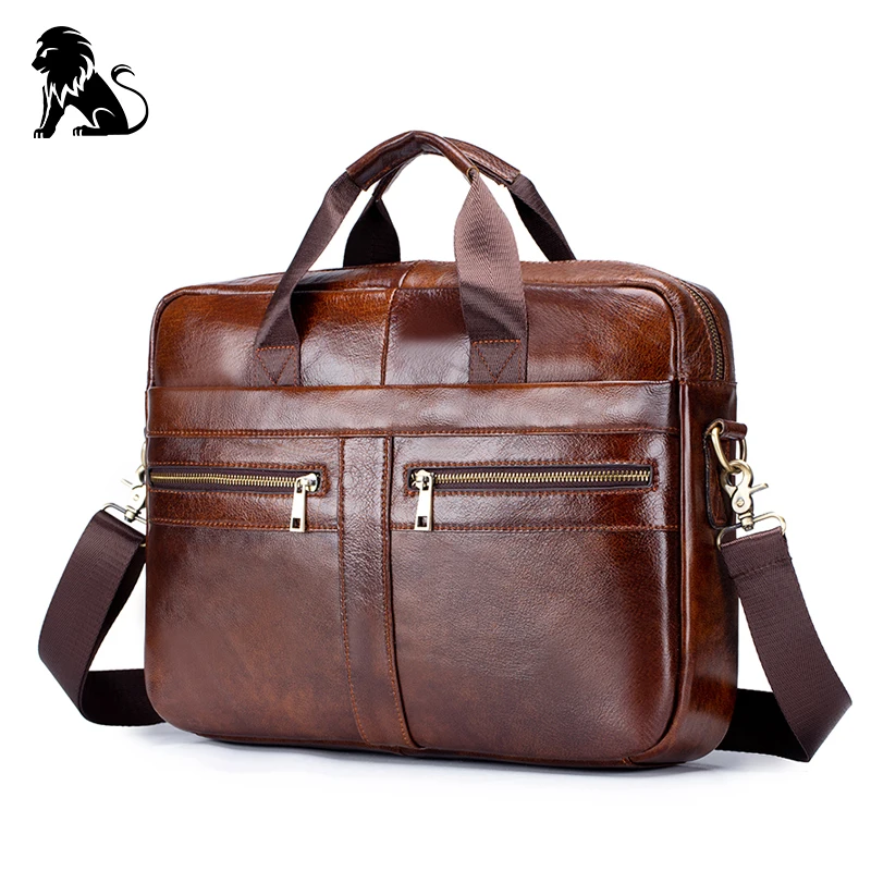 Деловой портфель из натуральной кожи для мужчин винтажная сумка компьютера