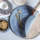 1 шт. однотонные круглые салфетки из рами, льняной коврик, нескользящий изоляционный коврик, обеденные салфетки, кухонные, ретро, художественный домашний декор