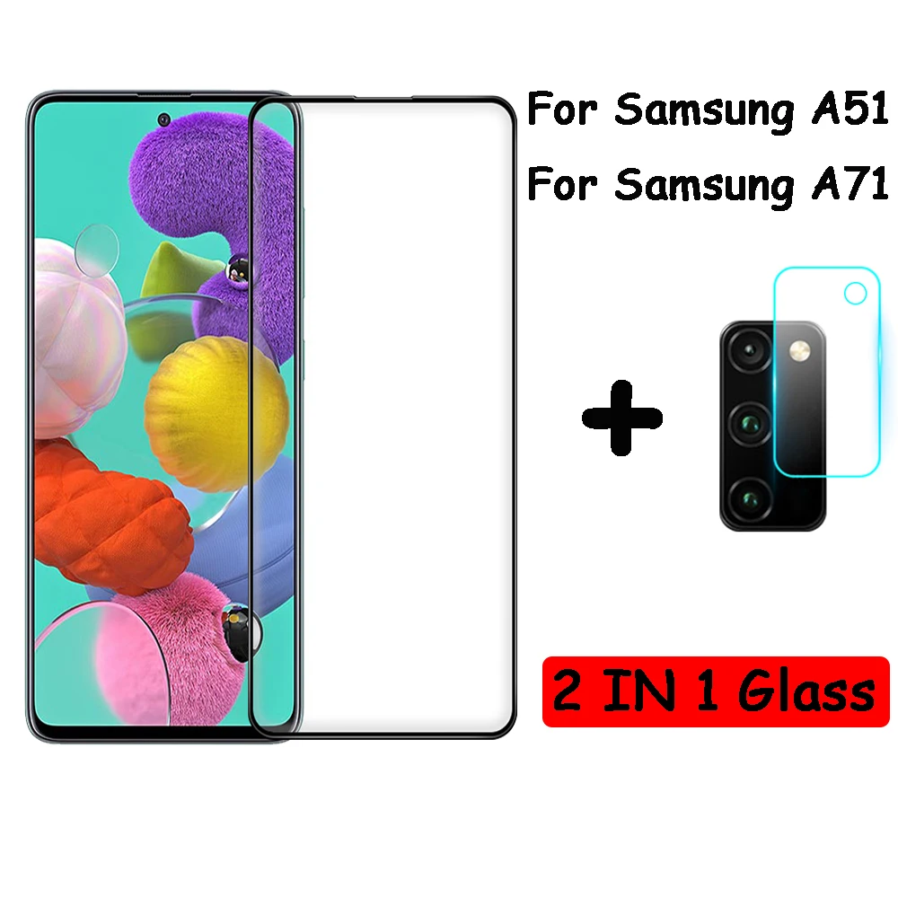 9D полный клей покрытие закаленное стекло для samsung Galaxy A51 A71 протектор экрана A 51 71
