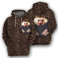 newest 3d printed hedgehog art funny harajuku premium streetwear unique unisex casual hoodiessweatshirtzipper n 9966