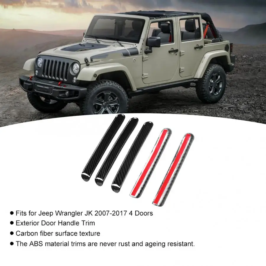 5 шт. текстурные полосы для отделки дверной ручки из углеродного волокна подходят