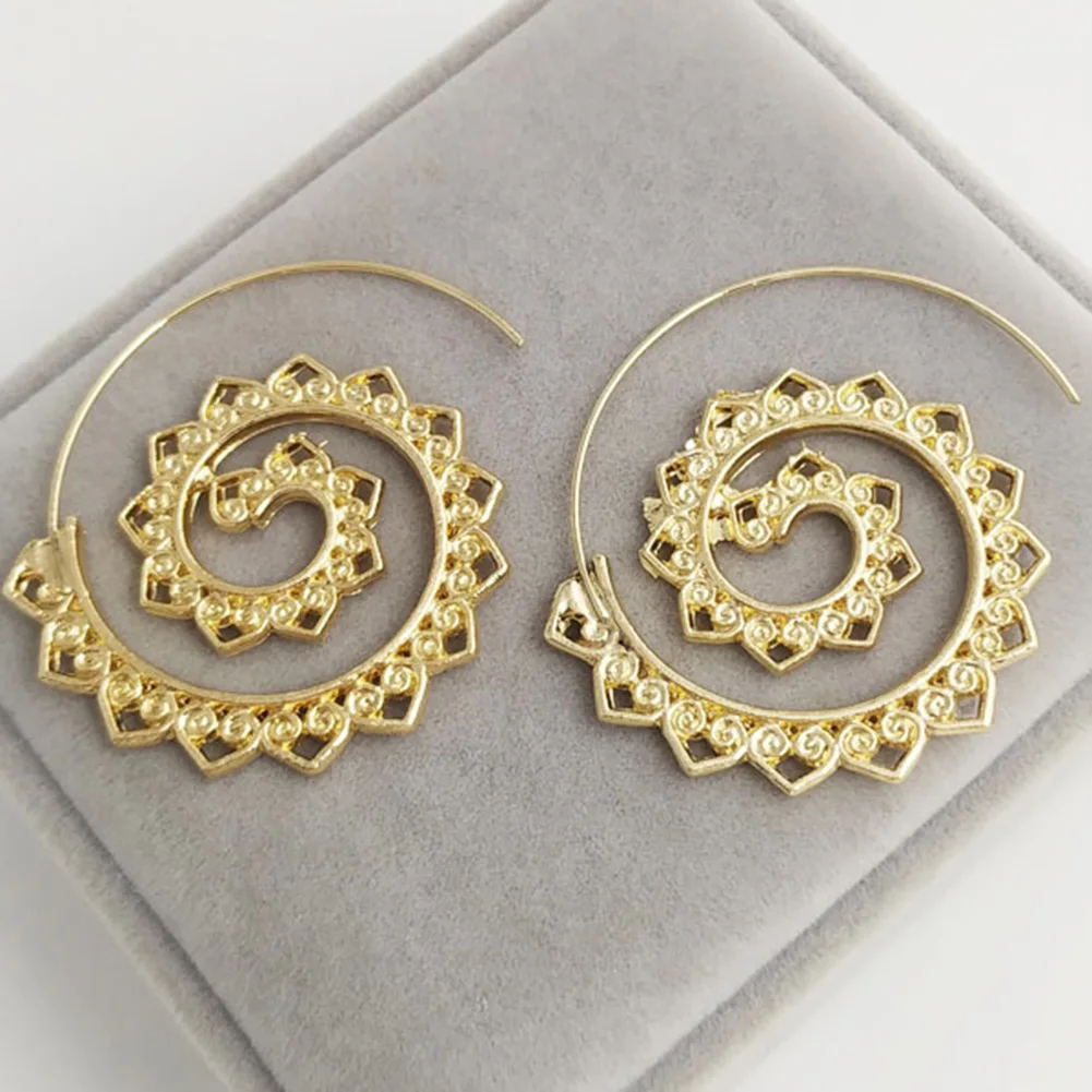 2019 лидер продаж модные женские серьги спиральные круглые серьги-снаряжения в