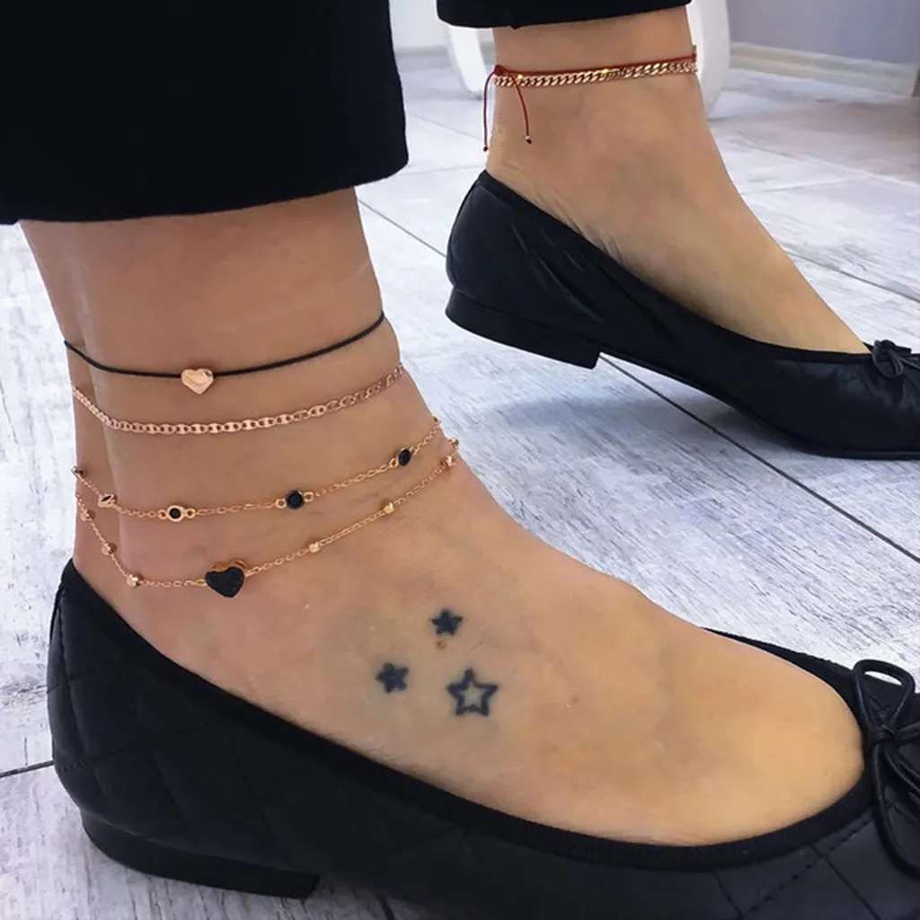 Стильный женский многослойный браслет на ногу сексуальный цепочка ювелирное