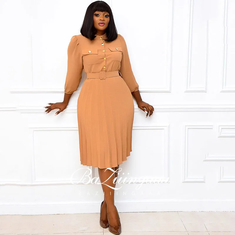 

BAZIIINGAAA Plus Size Evening Dresses Women With Long Sleeve V Neck Polyester Fabric is Stretch Fashion Women Clothes Dresses