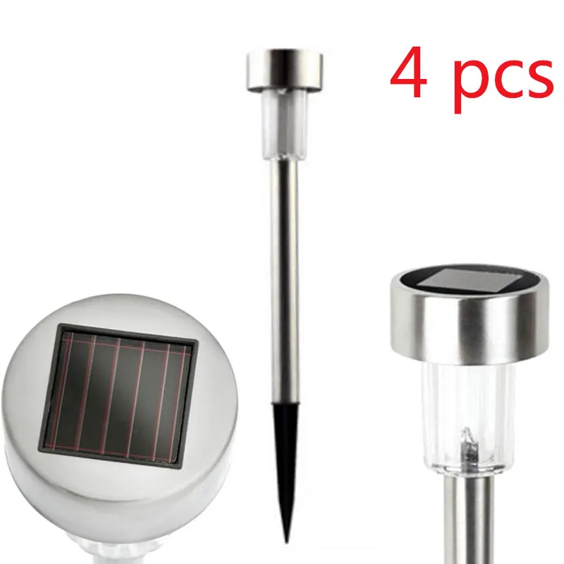 4 шт. из нержавеющей стали наружный водонепроницаемый светодиодный солнечный