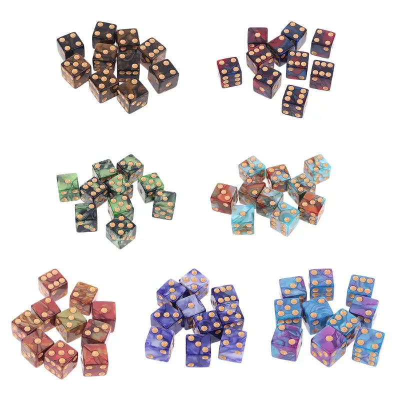 

10Pcs/Set Number 16 Square Polyhedral Dices Beads Number Dials Desktop Table Board Playing Games