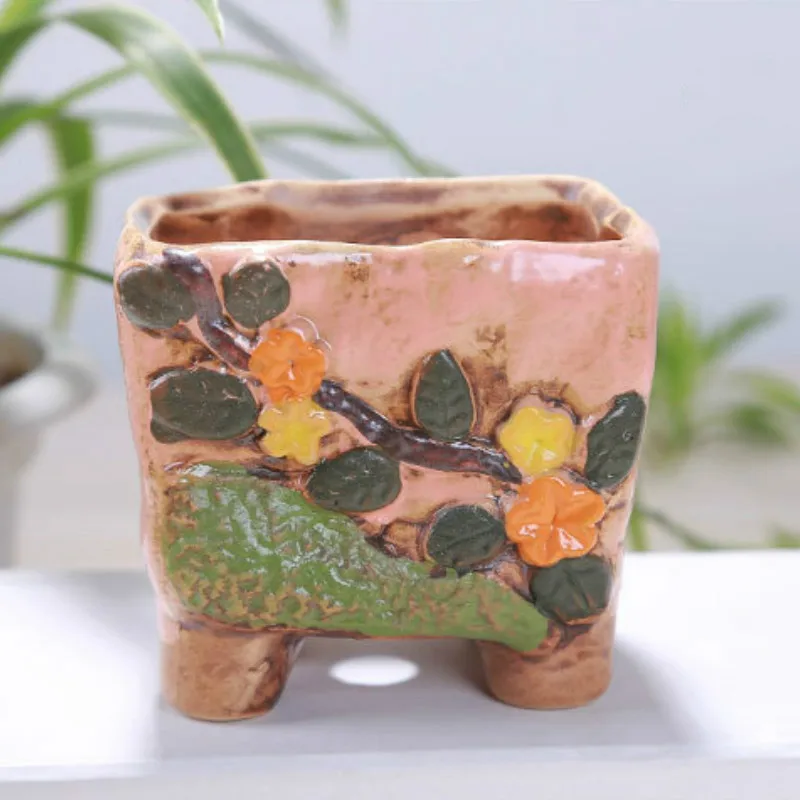 1 шт. креативный маленький свежий милый цветочный горшок Ручная роспись