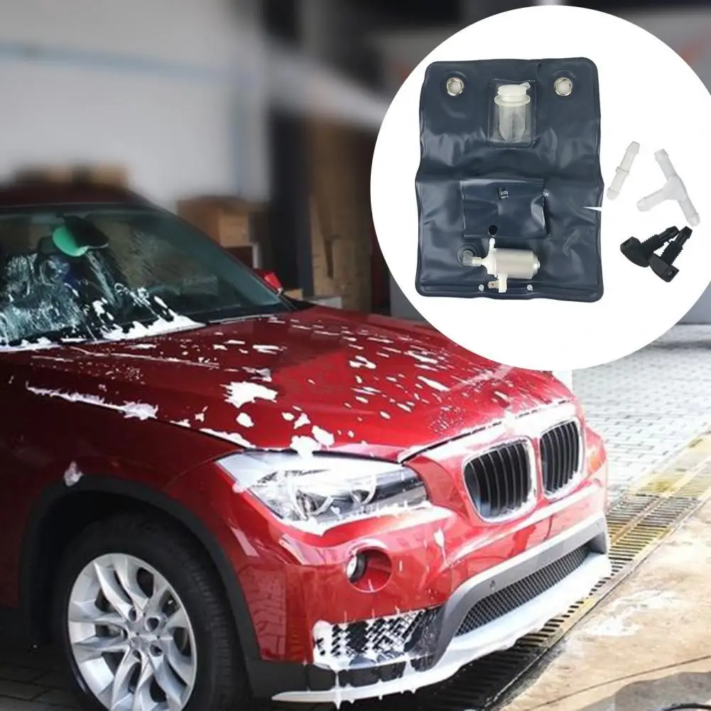

Windshield Cleaning Universal Portable with 1L Bag 12 V Washer Pump Bag Kit 151286776374 for Car