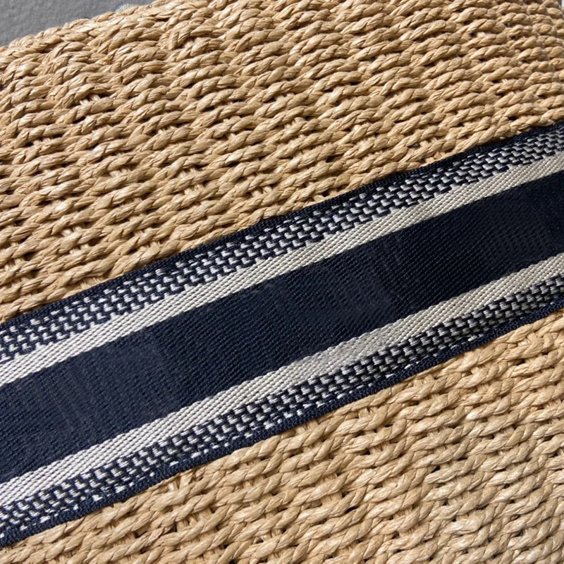 

2021 Fashion Woven Basket Bag For Women Designer Brand Handbag Top Quality Women Beach Bags Large Capacity Lady's Handbag 36CM